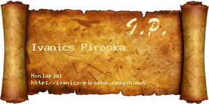 Ivanics Piroska névjegykártya