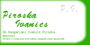 piroska ivanics business card